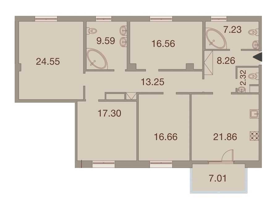 Четырехкомнатная квартира в : площадь 141.22 м2 , этаж: 6 – купить в Санкт-Петербурге